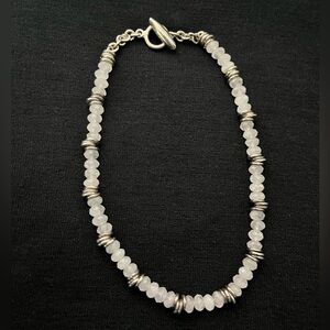 Elegant Faceted Moonstone and Sterling Silver Choker Necklace OOAK